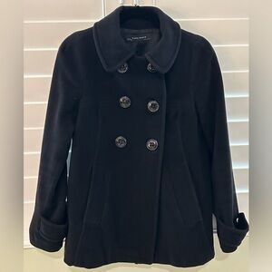 Women’s Vintage Zara Wool Pea Coat Black Size Medium